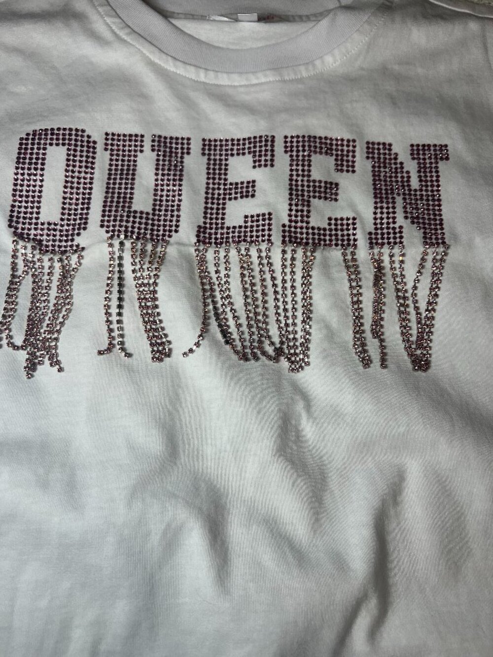 Stella Girls "Queen" Rhinestone Graphic T-Shirt – Girls Size 10/12